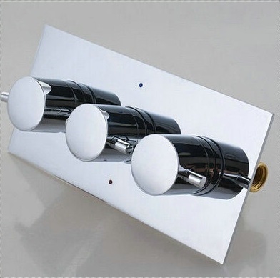Fontana 3 Dials 3 Ways FS1761MT Thermostatic Mixer Chrome Finish Brass Shower Valve Panel With Diverter